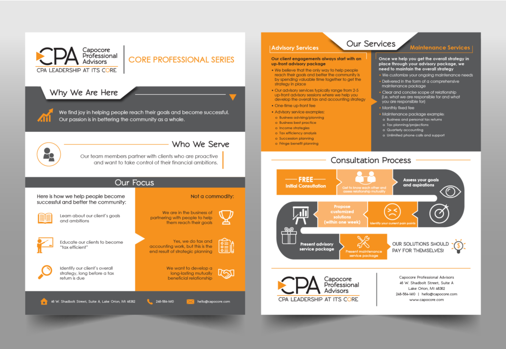 Capocore CPA Advisory Services Flyer