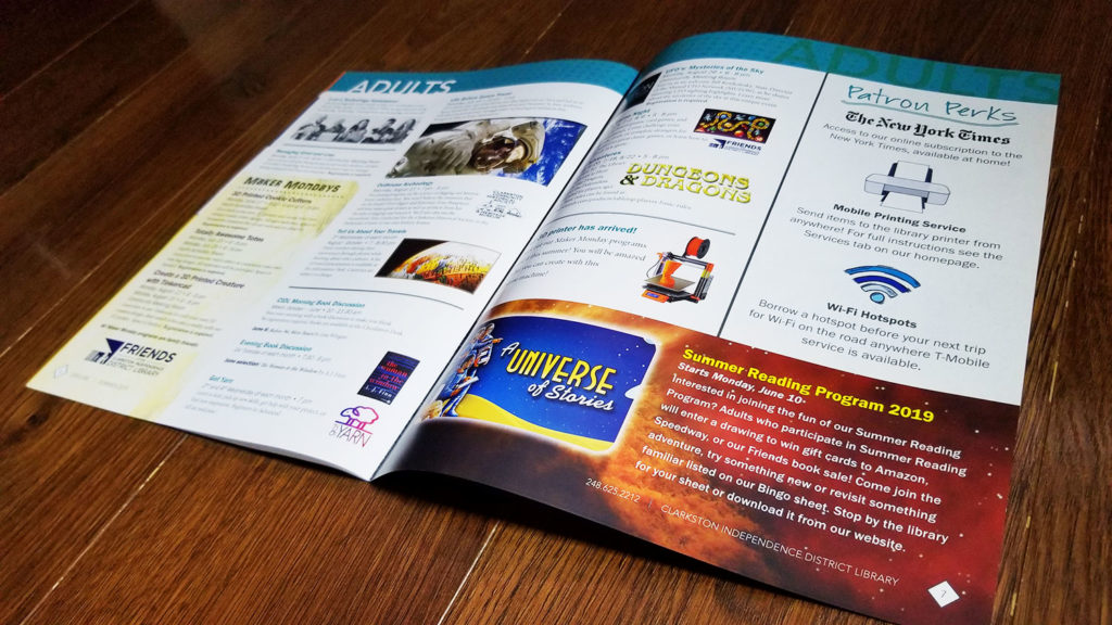 CIDL EXPLORE Newsletter Inside Spread Design Adult Section