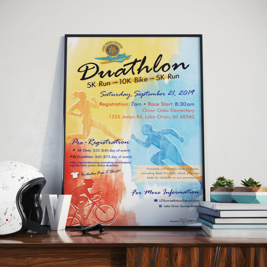 Lake Orion Rotary Duathlon 2019 Poster