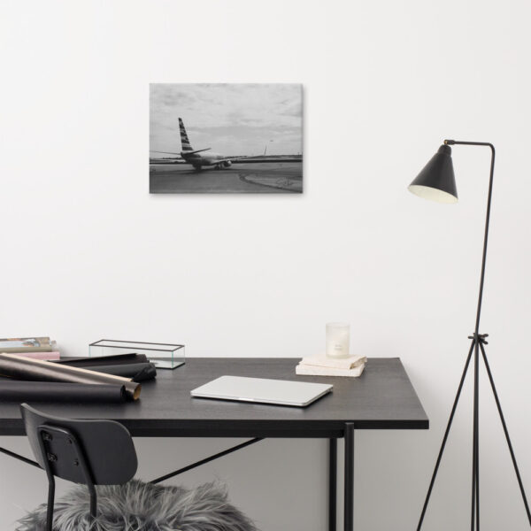 "Ready for Takeoff" 18x24 wrapped canvas print lifestyle mockup in office