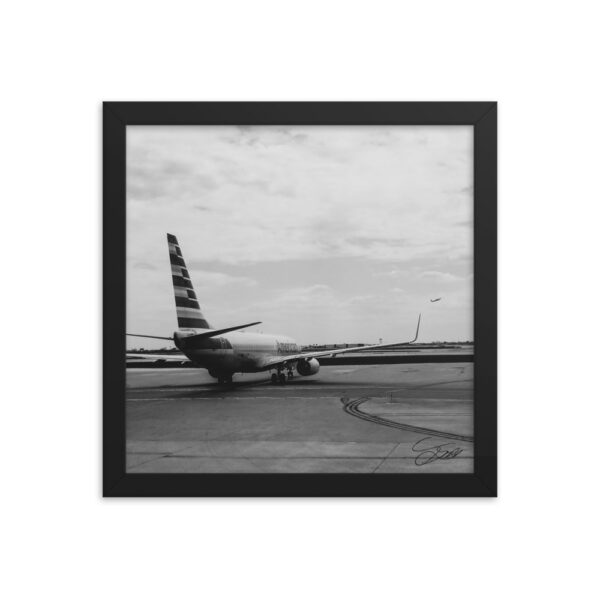 "Ready for Takeoff" 12x12 framed poster print with black frame