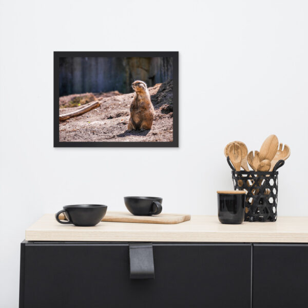 "Proud Prairie Dog" 12x16 framed poster print with black frame mock-up