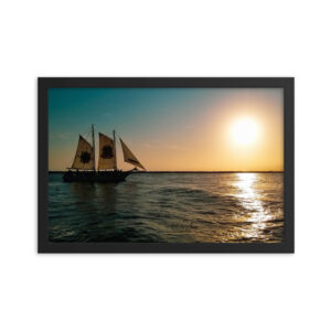 "Ship of the Florida Seas" 12x18 framed poster print with black frame