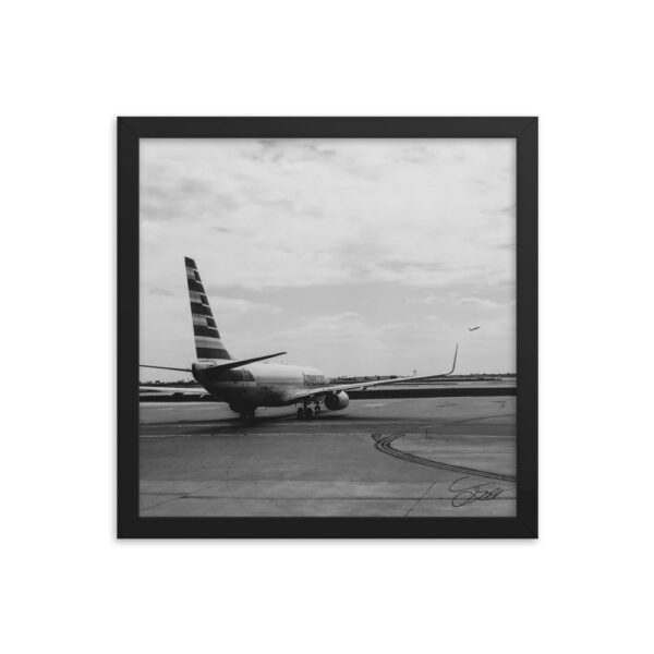 "Ready for Takeoff" 14x14 framed poster print with black frame