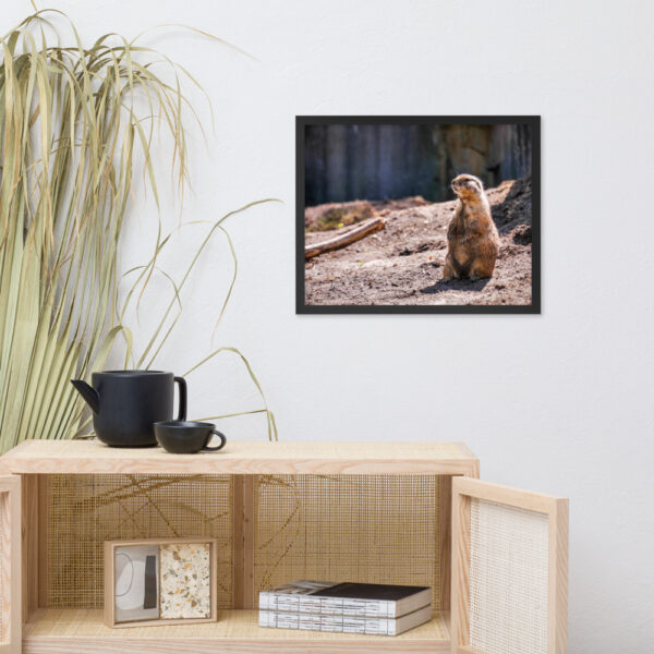 "Proud Prairie Dog" 16x20 framed poster print with black frame mock-up