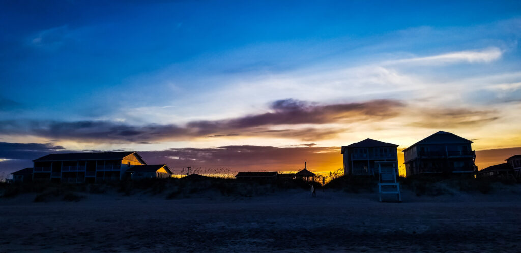 CarolinaBeach sunsetBehindHomes